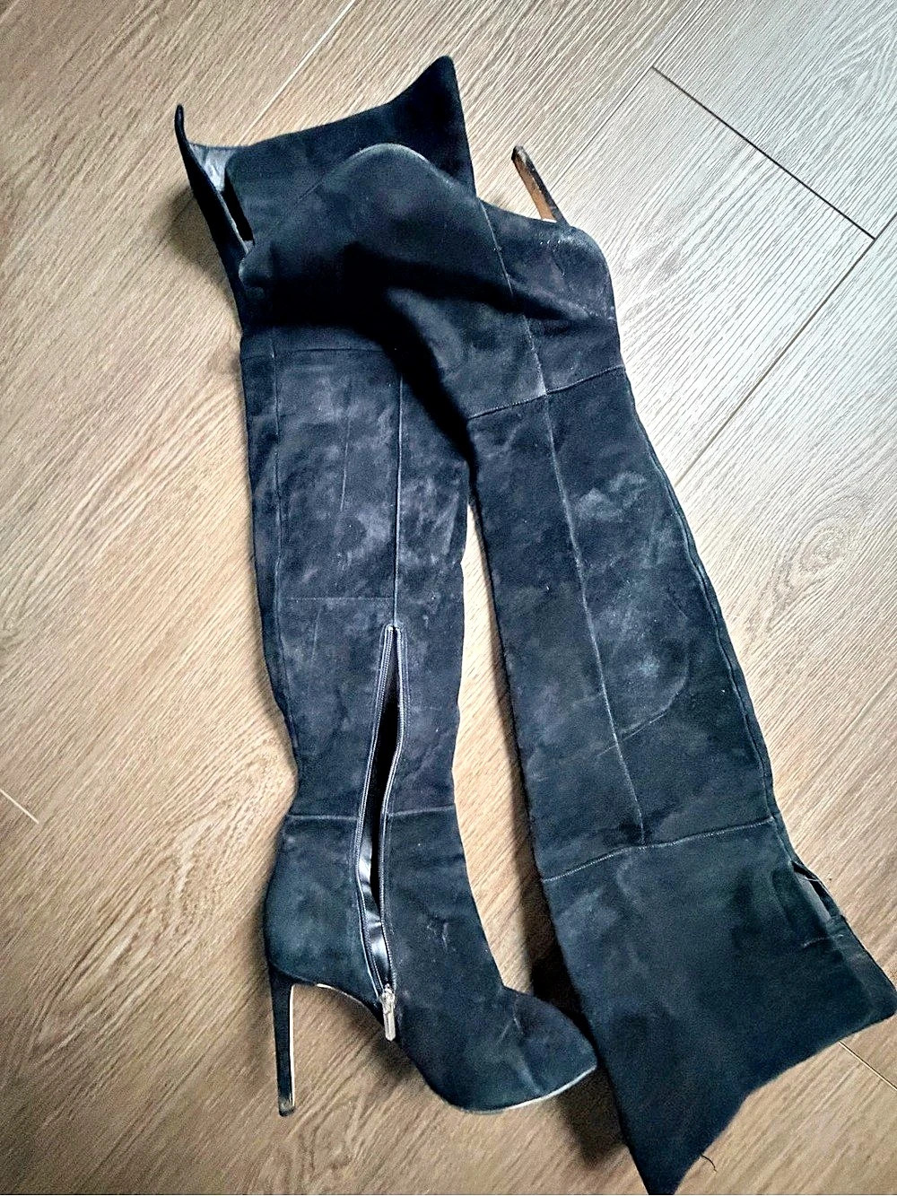 Sam Edelman Black Suede Over-the-Knee Boots - 8.5